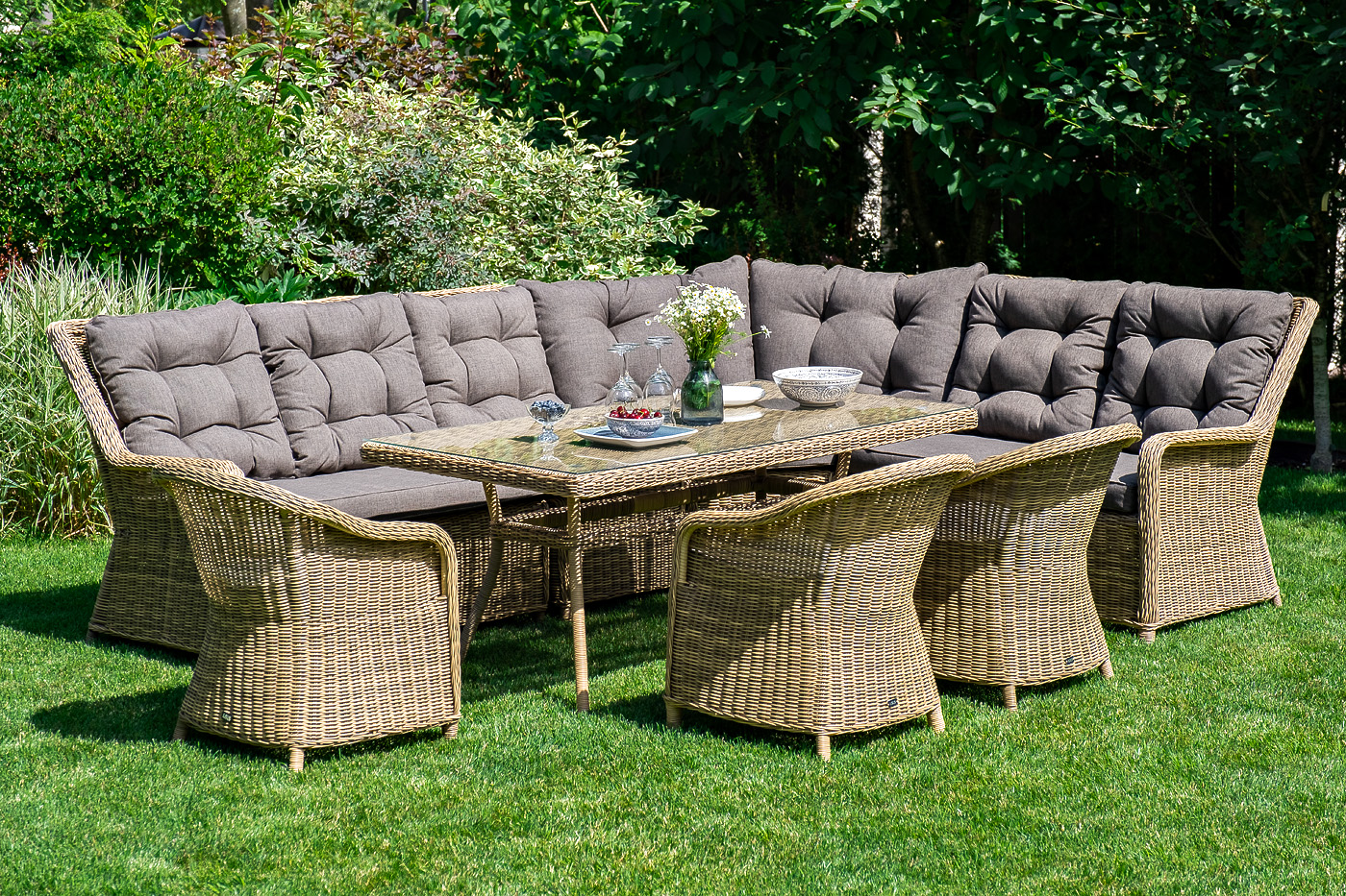 Латте плетеный стол из искусственного ротанга 160х90см, цвет соломенный фото 5