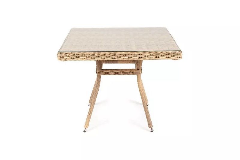 Плетеный стол Айриш 4SIS из искусственного ротанга, цвет соломенный фото 2