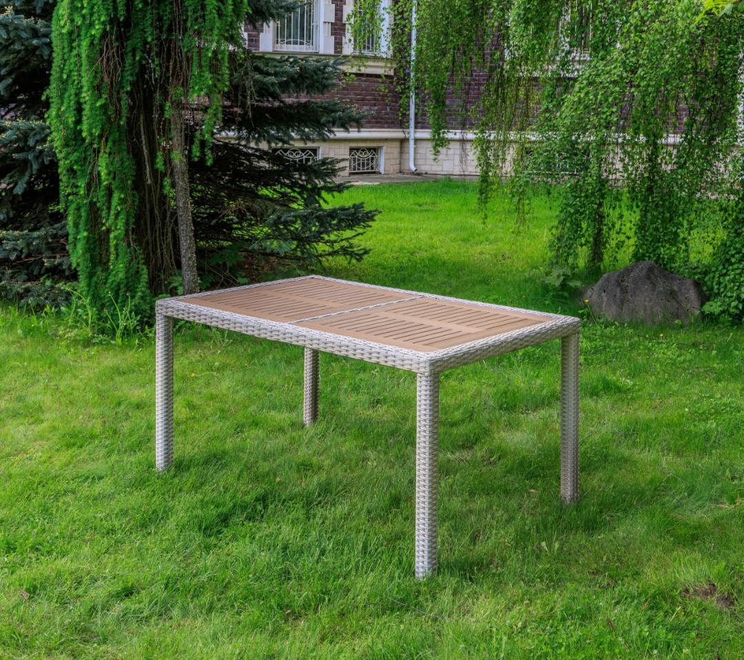 Обеденный стол Amelia Royal Family из искусственного ротанга 150 см, цвет бежевый фото 1