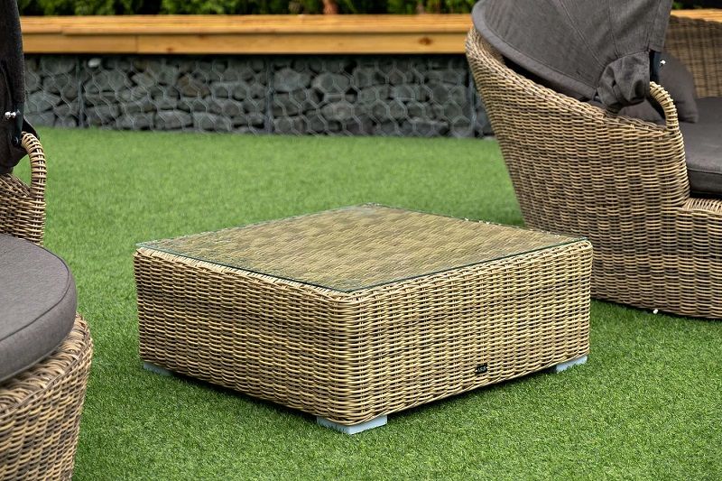 Журнальный столик Лунго 4SIS из искусственного ротанга, цвет соломенный фото 6