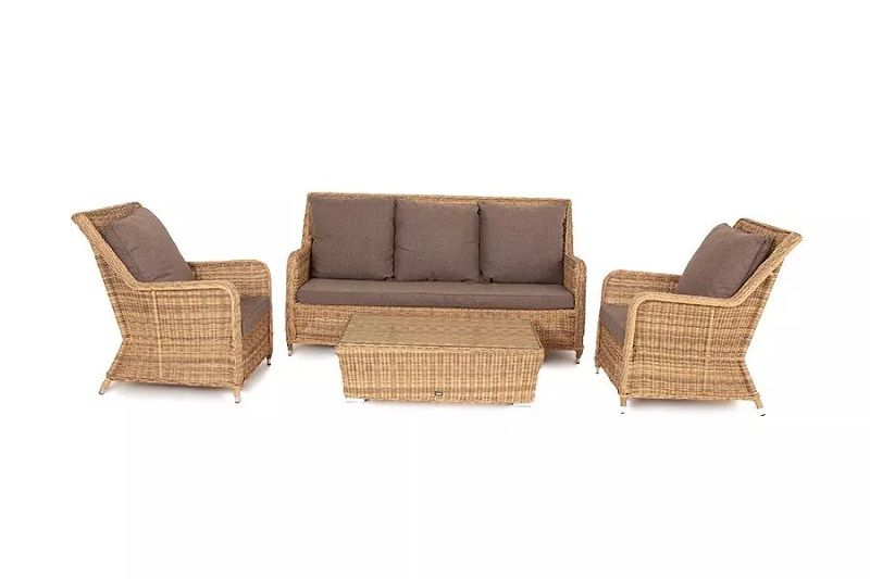 Лаунж-зона Гляссе 4SIS из искусственного ротанга, цвет соломенный фото 3