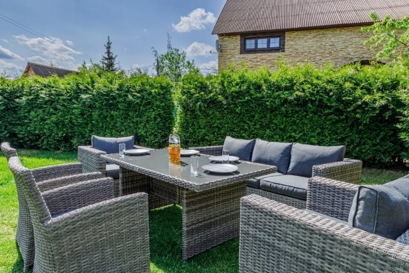 Обеденный комплект Karl plus Royal Family из искусственного ротанга, цвет серый фото 2