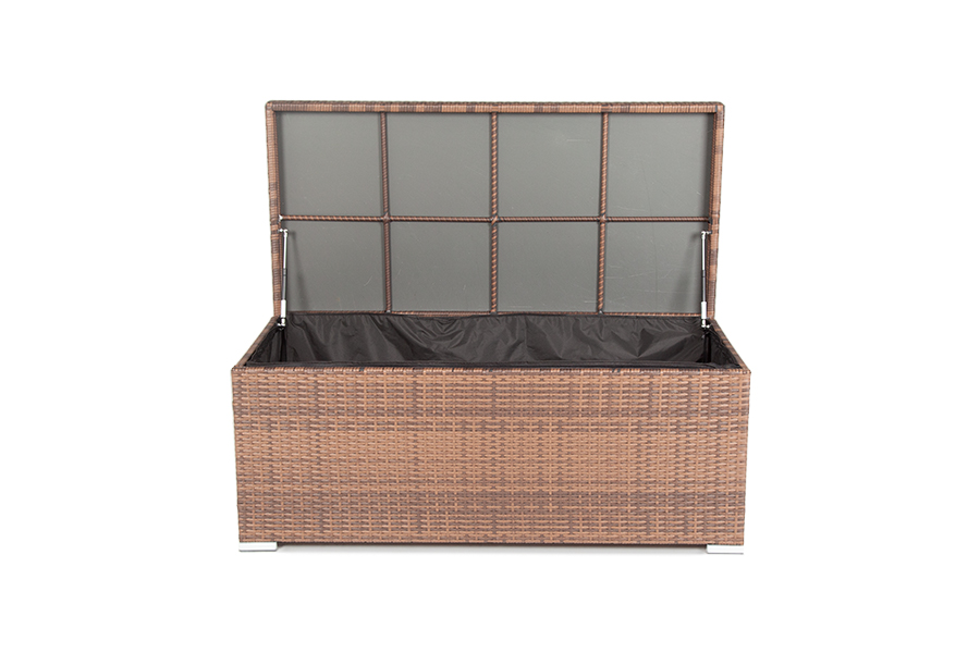 Порту сундук водонепроницаемый из искусственного ротанга, цвет коричневый фото 2