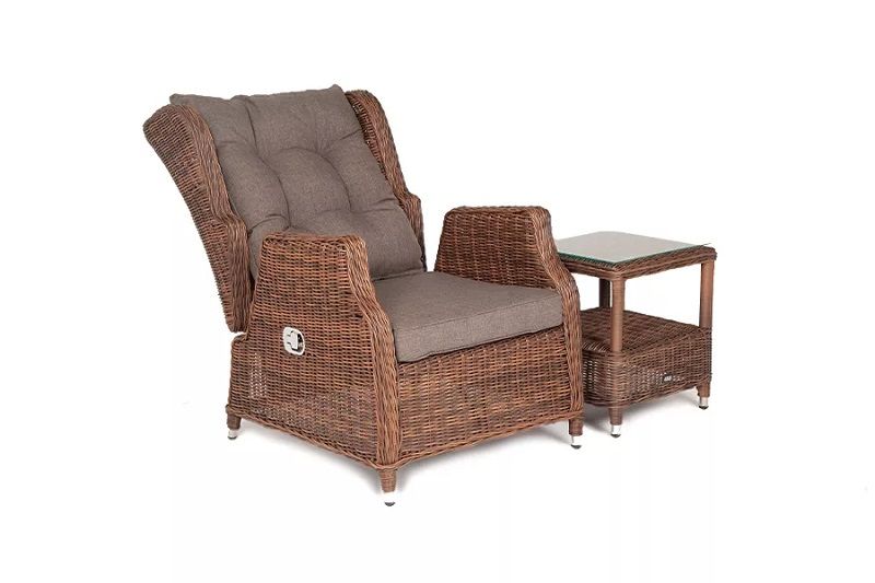 Плетеное кресло раскладное Форио 4SIS из искусственного ротанга, цвет коричневый фото 6