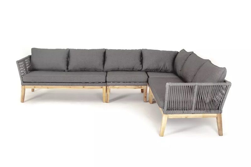 Диван модульный Барселона 4SIS из роупа (веревки), цвет серый фото 2