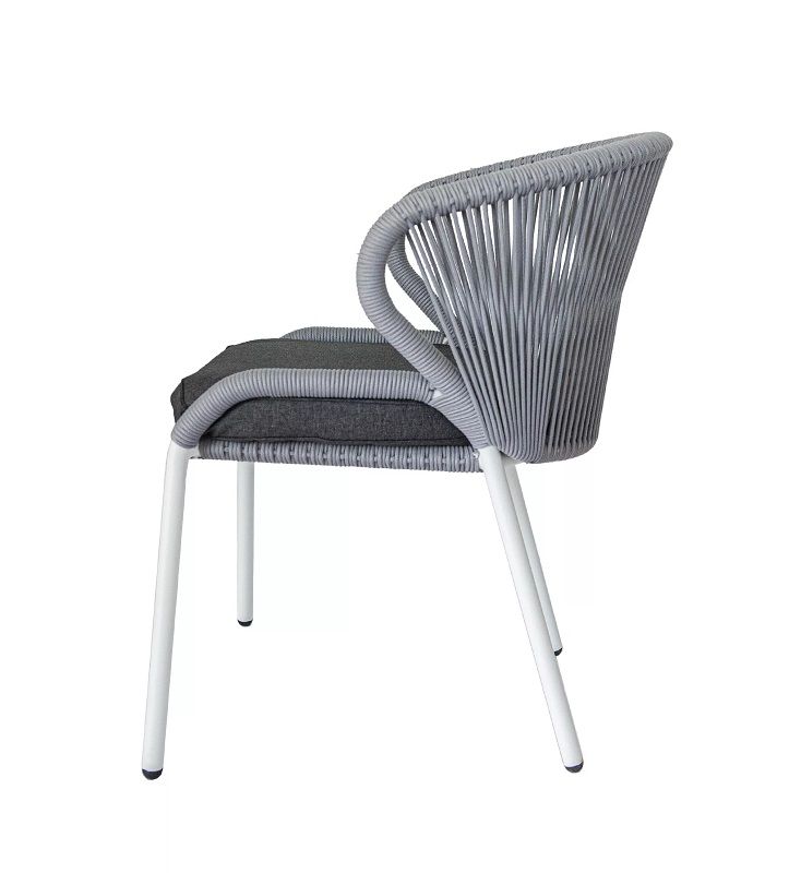 Плетеный стул Милан 4SIS из роупа (веревки), цвет серый фото 4