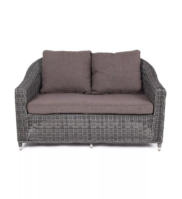 Диван двухместный Кон Панна 4SIS из искусственного ротанга, цвет графит фото 3