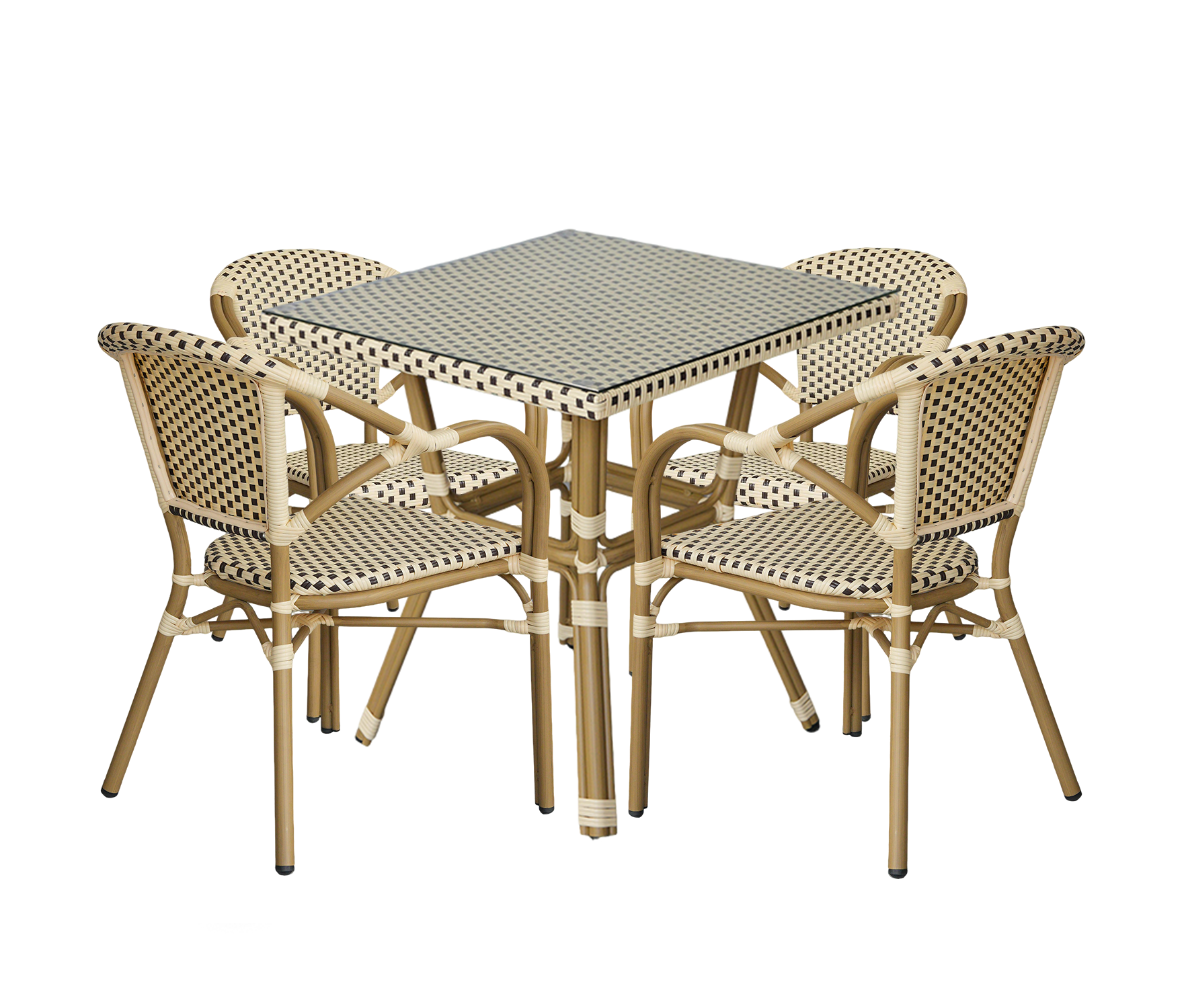 Кабри плетеный стул из искусственного ротанга, цвет бежево-коричневый фото 6