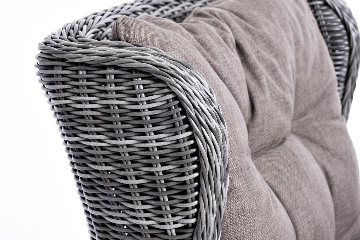 Плетеное кресло раскладное Форио 4SIS из искусственного ротанга, цвет графит фото 9