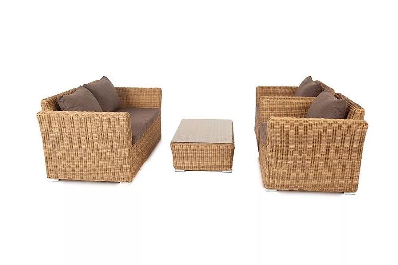 Лаунж-зона Капучино Сингл 4SIS из искусственного ротанга, цвет соломенный фото 3