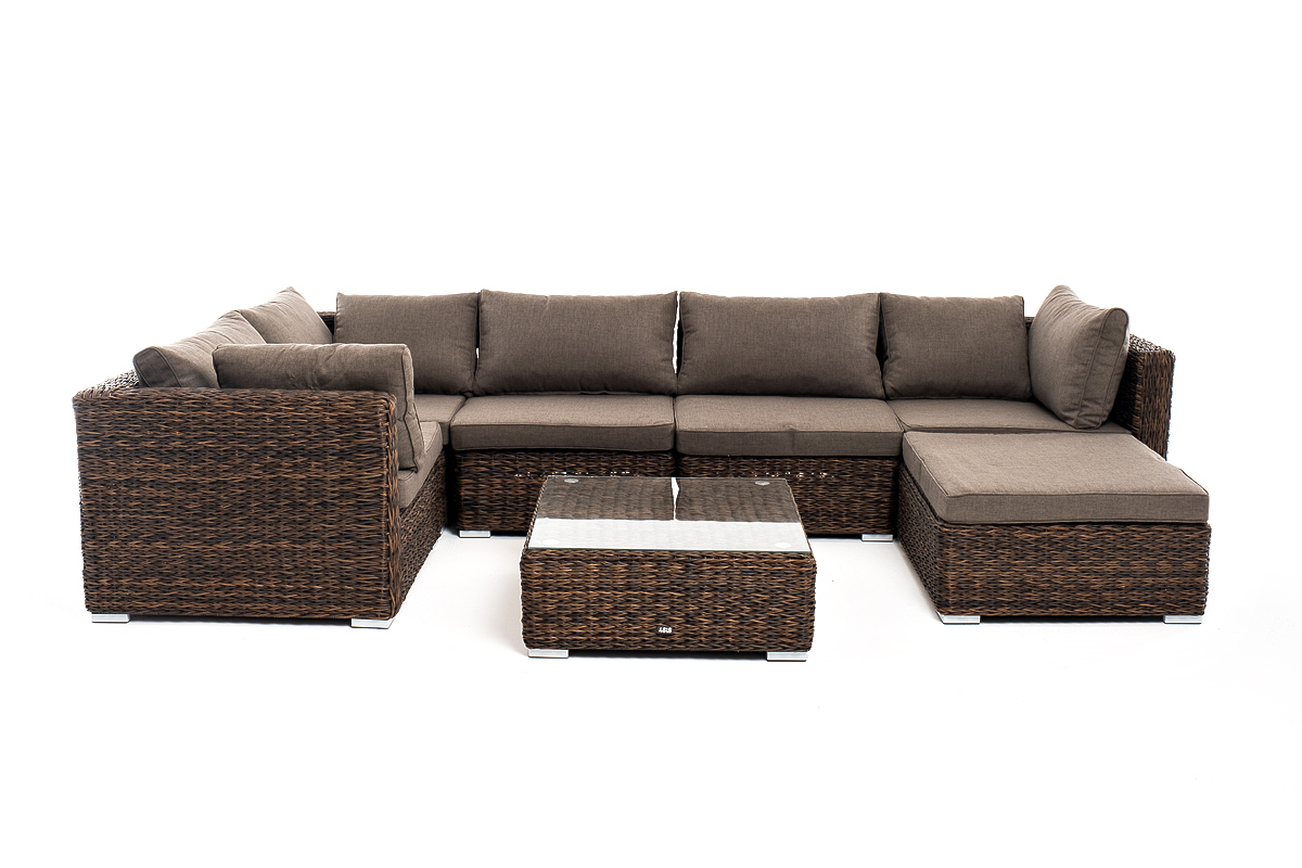 Лунго трансформирующаяся лаунж-зона из искусственного ротанга (гиацинт), цвет коричневый фото 2