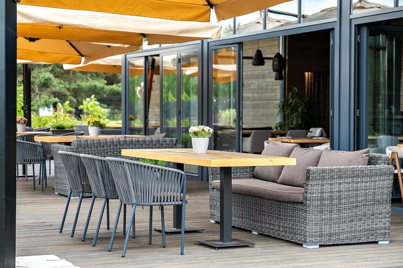 Диван трехместный Капучино 4SIS из искусственного ротанга, цвет графит фото 5