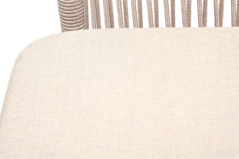 Обеденная группа Малага 4SIS на 6 персон со стульями "Марсель", каркас белый, роуп бежевый фото 5