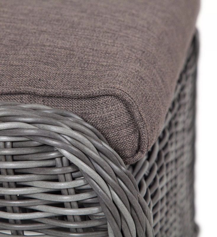 Плетеный пуф Толедо 4SIS из искусственного ротанга, цвет графит фото 4