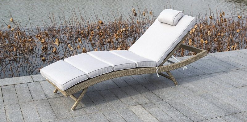 Шезлонг Лиссабон 4SIS из искусственного ротанга, цвет соломенный фото 6