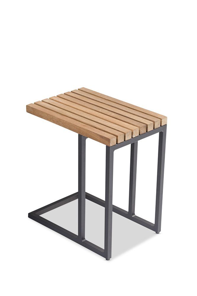 Кофейный стол Amal Brafritid маленький, антрацит/натуральный, алюминий/тик фото 1