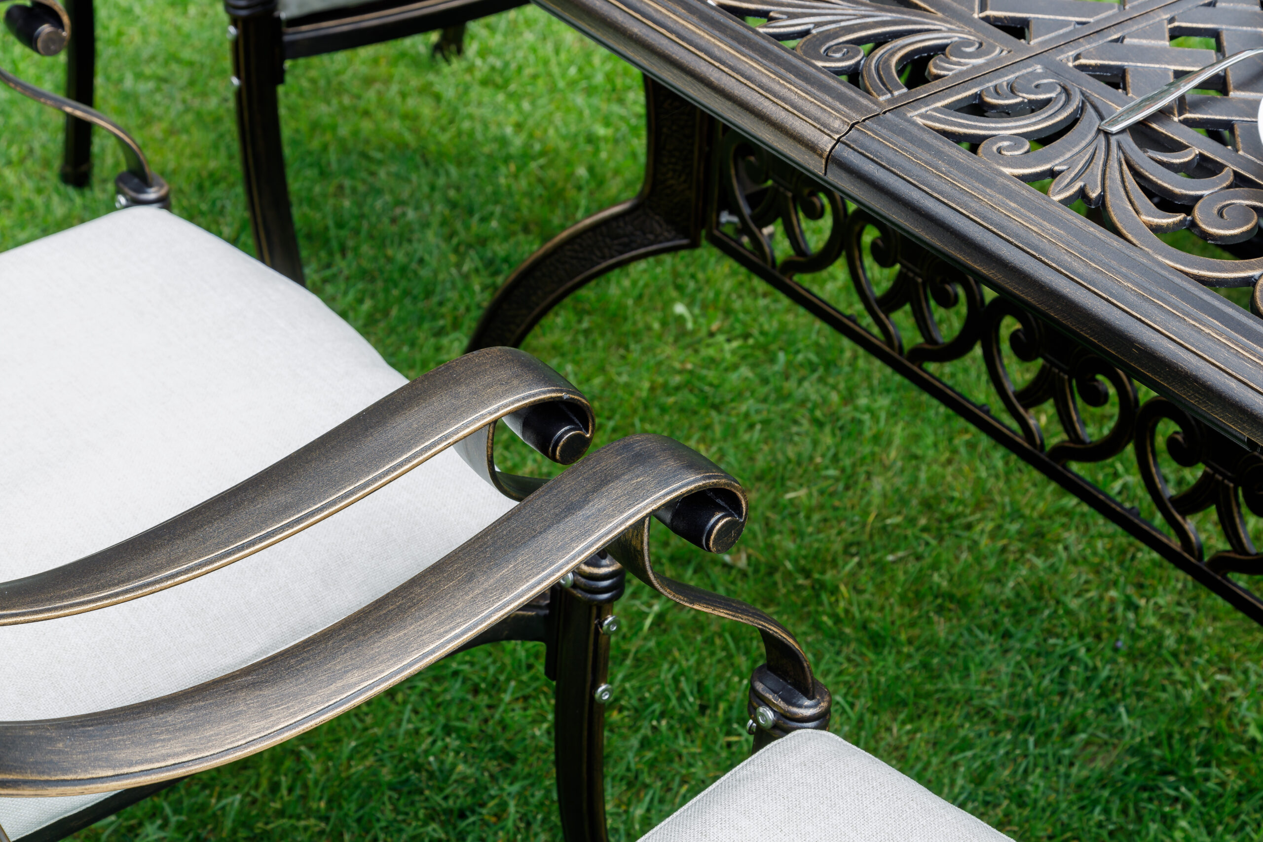 Обеденный комплект Wilhelm Royal Family из литого алюминия на 6 персон. Прямоугольный стол фото 5