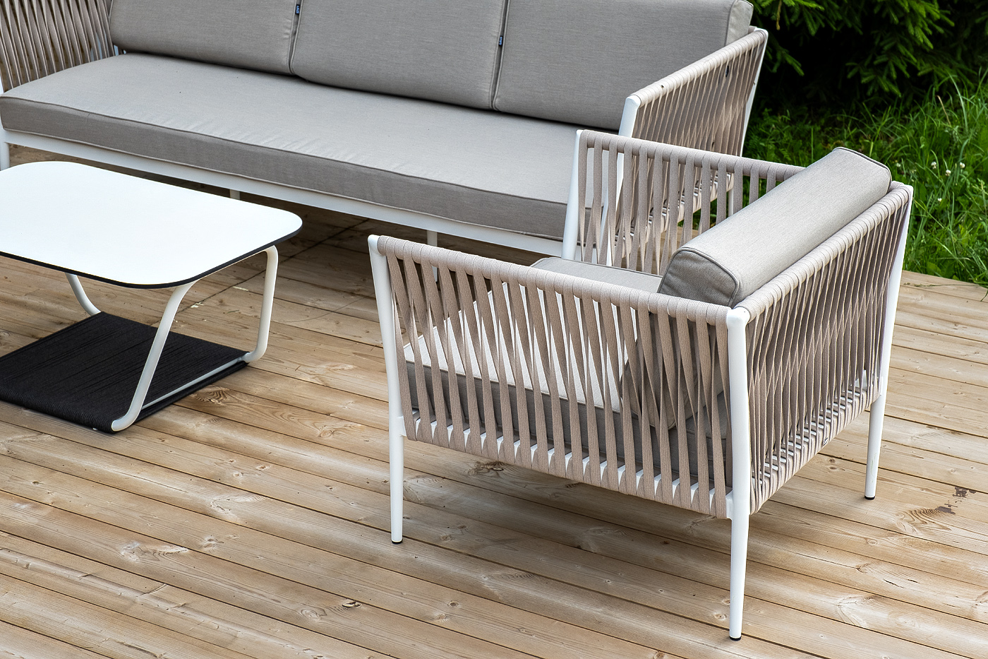 Касабланка лаунж-зона плетеная из роупа 5-местная, цвет бежевый фото 6