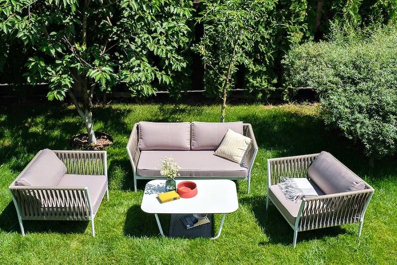 Плетеная лаунж-зона Касабланка 4SIS из роупа (веревки), цвет серо-коричневый фото 5