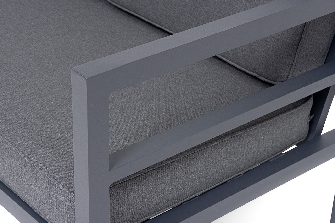 Эстелья диван 3-местный, каркас алюминий темно-серый (RAL7024) муар, ткань темно-серая 027 фото 7