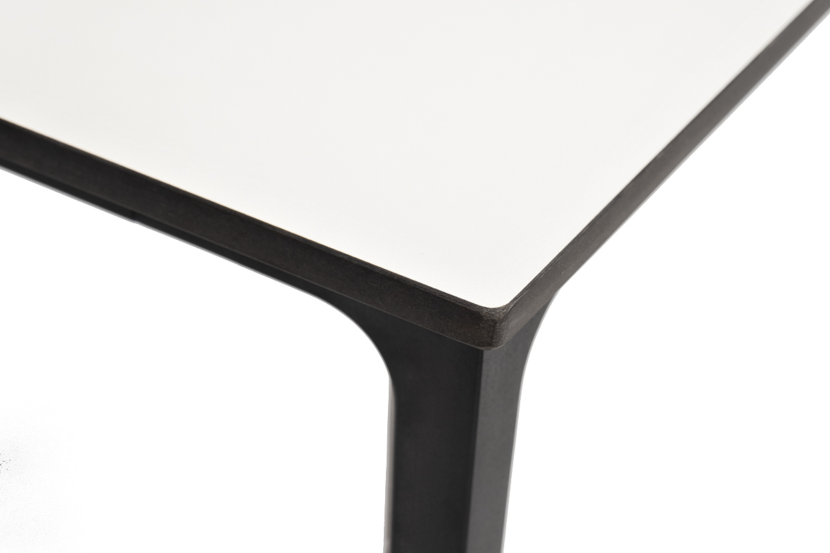 Малага обеденный стол из HPL 160х80см, цвет молочный, каркас черный фото 7