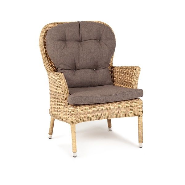 Плетеное кресло Алиса 4SIS из искусственного ротанга, цвет соломенный фото 3