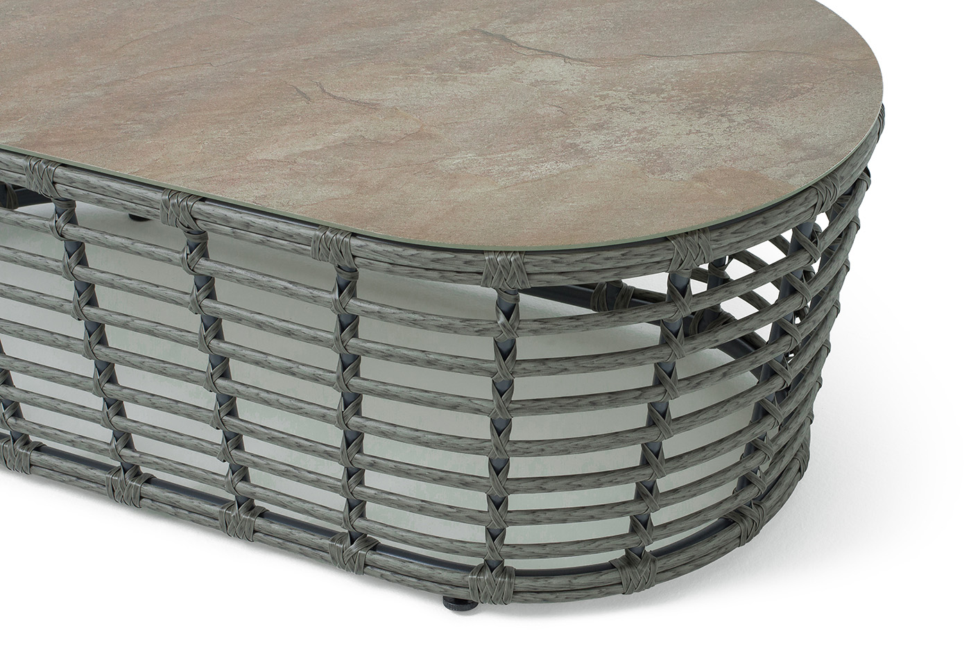 Валенсия журнальный столик из искусственного ротанга, цвет серый фото 4