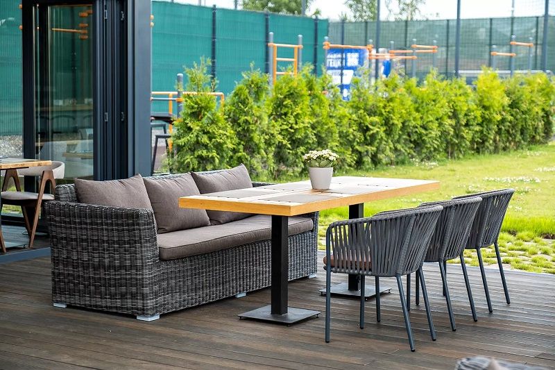 Диван трехместный Капучино 4SIS из искусственного ротанга, цвет графит фото 7