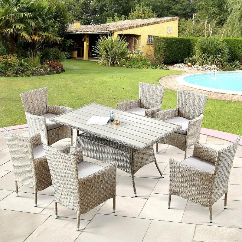 Комплект плетеной мебели AFM-195-6Pcs Beige (6+1) фото 2