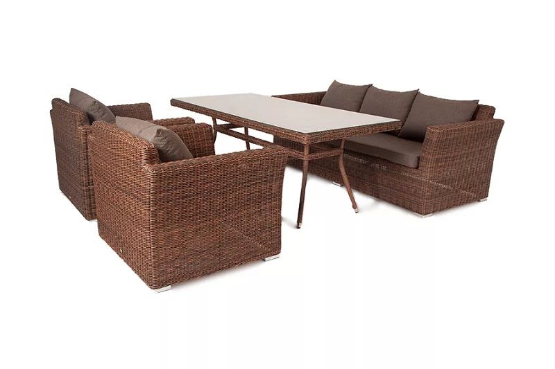 Обеденная группа Моккачино 4SIS из искусственного ротанга, цвет коричневый фото 2