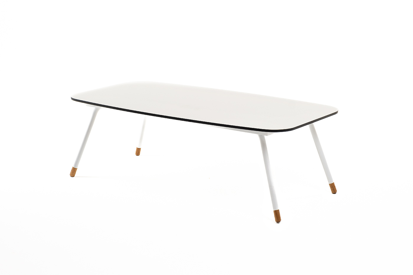 Верона журнальный стол из HPL 120х65, H40, каркас белый муар, цвет столешницы молочный фото 3