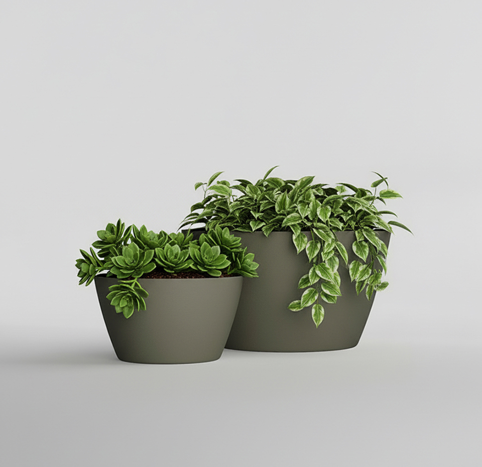 Кашпо Concretika Боул D80H45 Грине 7006 фото 5