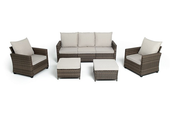 Лаунж-Зона Бостон 4SIS из искусственного ротанга, цвет коричневый фото 2