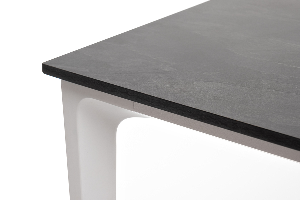 Малага обеденный стол из HPL 90х90см, цвет серый гранит, каркас белый фото 4