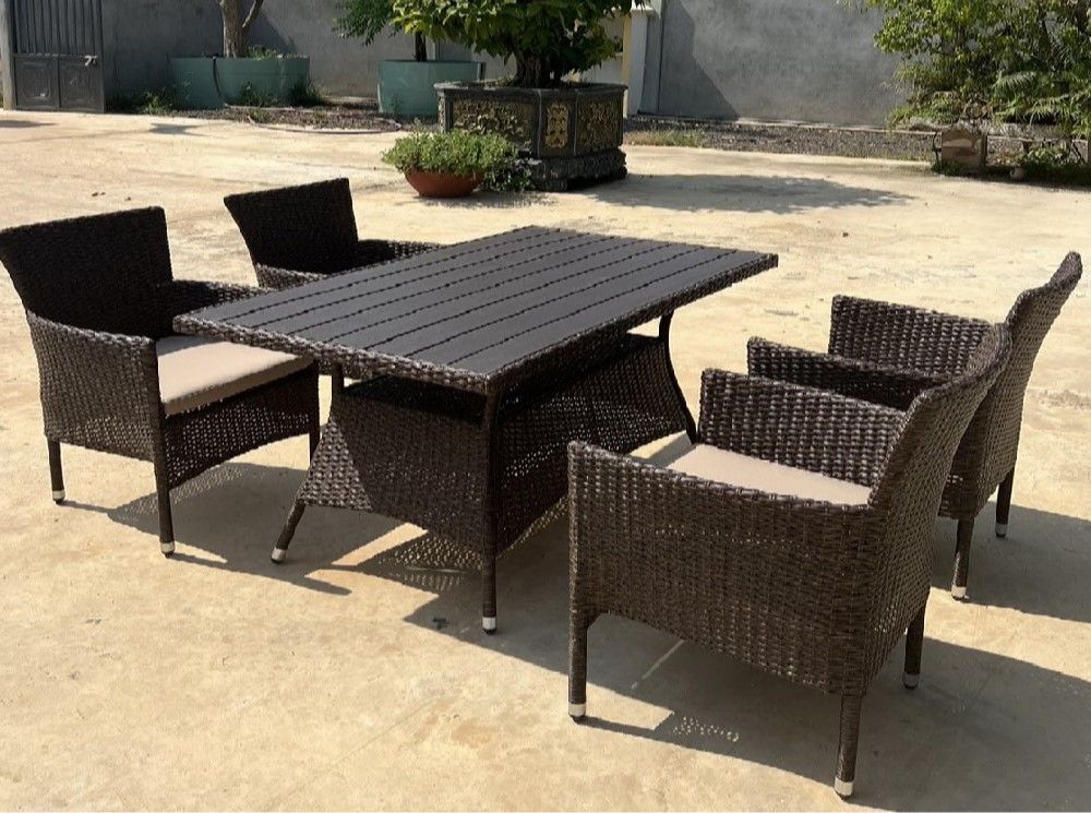 Комплект мебели из иск. ротанга AM-196B/T196 Brown 4Pcs (4+1) фото 1