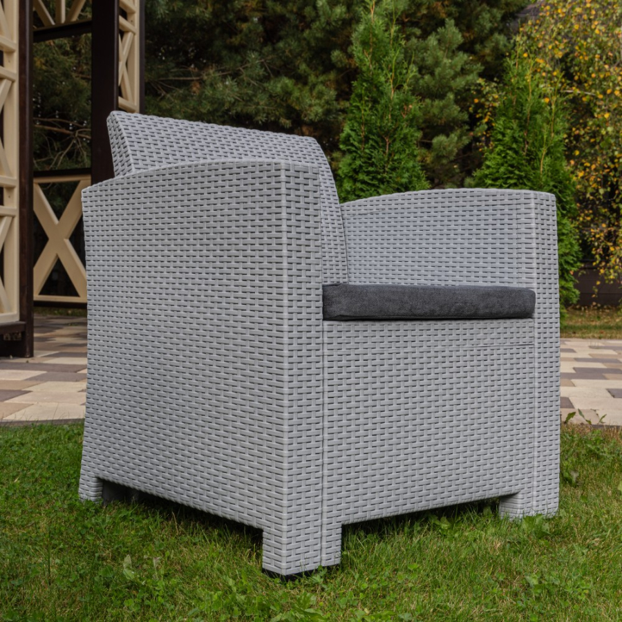 Обеденный комплект Grand Lana L Royal Family из пластика, цвет светло-серый фото 5