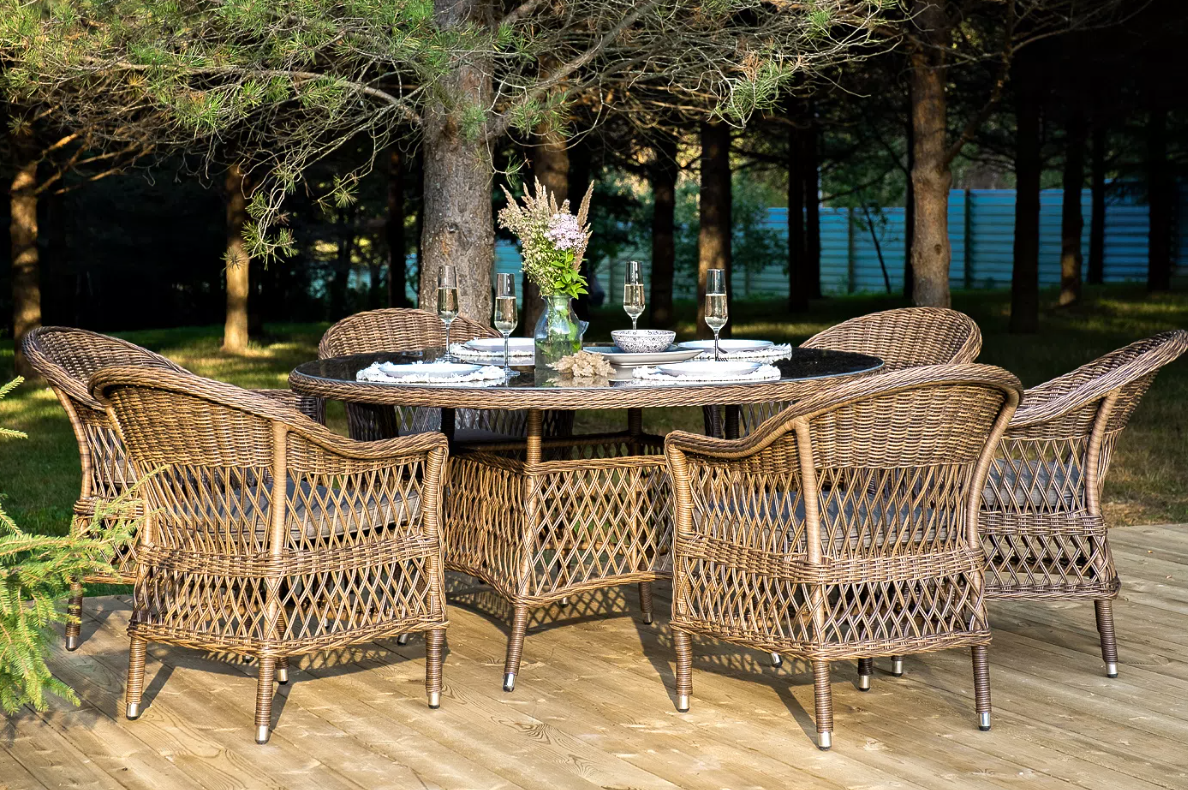 Обеденная Эспрессо–150 S 4SIS группа плетеная, цвет коричневый фото 3