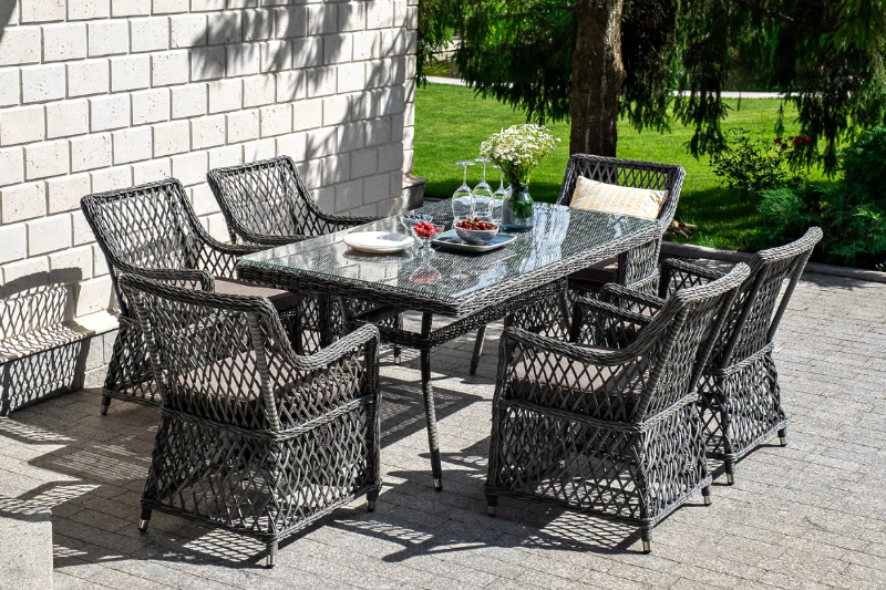Обеденная Латте 4SIS группа плетеная, цвет графит фото 1