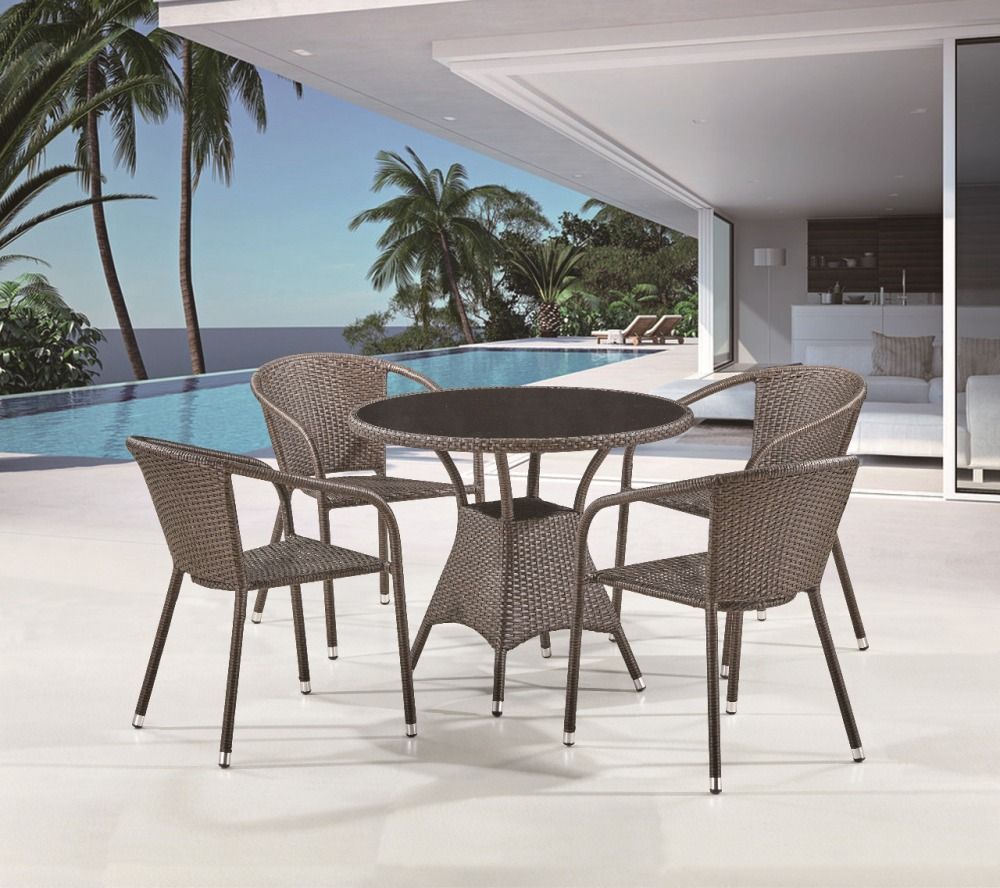 Комплект плетеной мебели T197ANS-W53/Y137C-W53 Brown 4Pcs фото 1