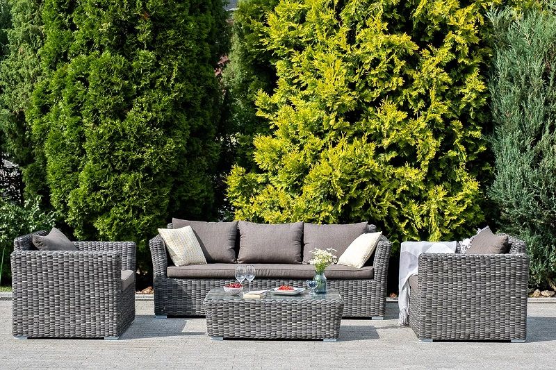 Лаунж-зона Капучино 4SIS из искусственного ротанга, цвет графит фото 2