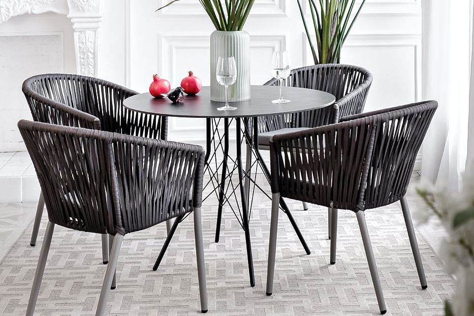 Конте интерьерный стол из HPL круглый Ø90см, цвет серый гранит фото 2