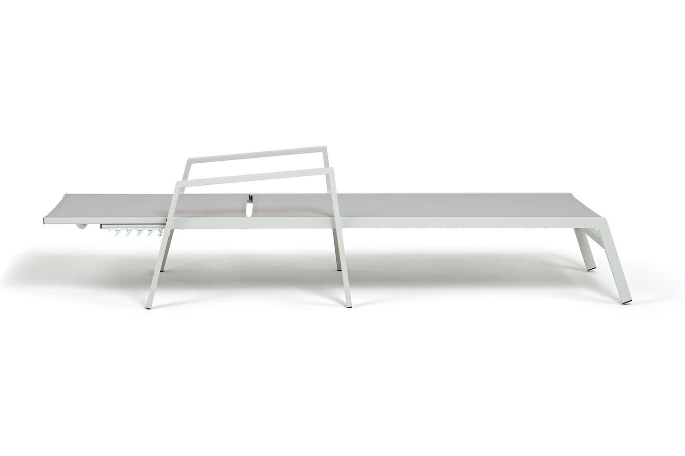 Парма шезлонг из алюминия темно-серый (RAL7024) муар, ткань текстилен серая фото 5