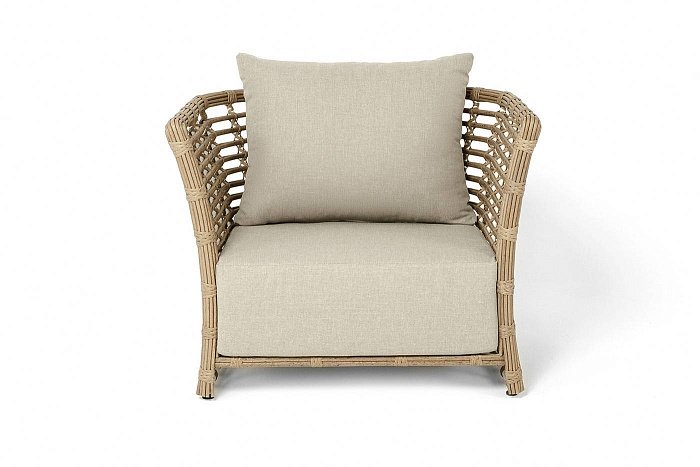 Кресло Валенсия 4SIS из искусственного ротанга, цвет соломенный фото 2