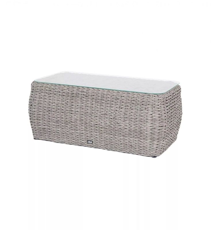 Журнальный столик Кальяри 4SIS из искусственного ротанга (гиацинт), цвет серый фото 1