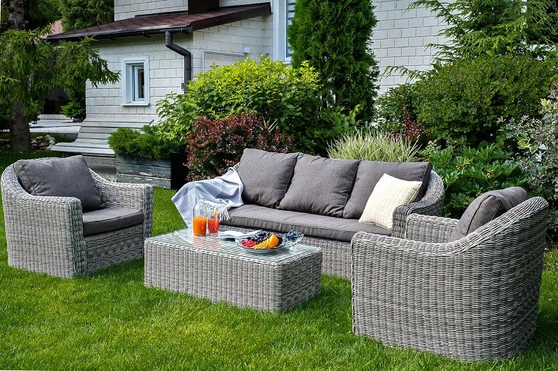 Столик журнальный Фабриция 4SIS из искусственного ротанга, цвет серый фото 5