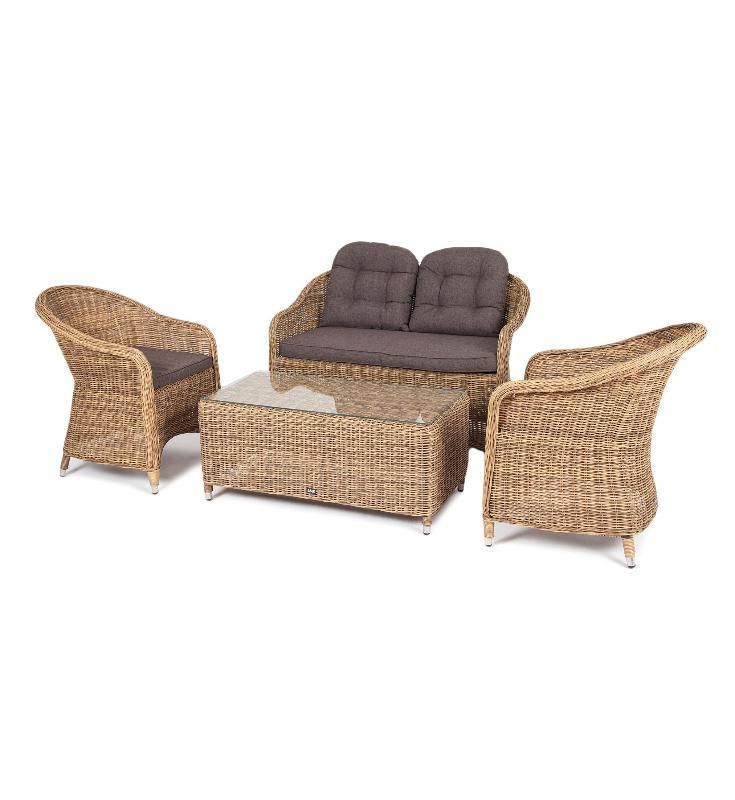 Лаунж-зона Равенна 4SIS из искусственного ротанга, цвет соломенный фото 10