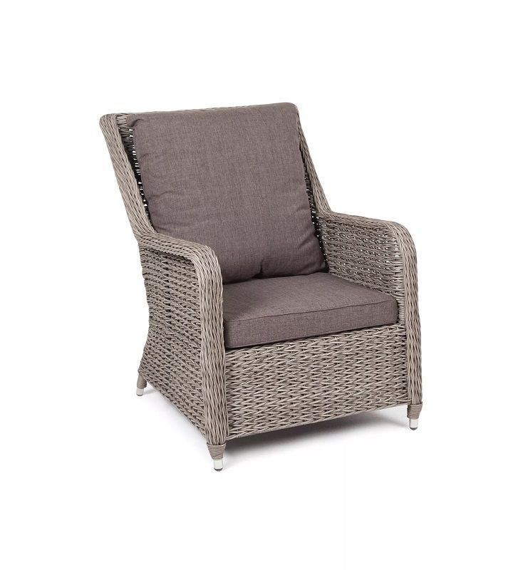 Плетеное кресло Гляссе 4SIS из искусственного ротанга (гиацинт), цвет графит фото 2