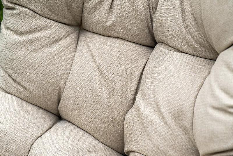 Подвесное кресло Венеция 4SIS из искусственного ротанга, цвет серый с бежевой подушкой фото 7