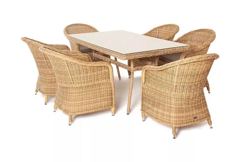 Обеденная группа Эспрессо 4SIS из искусственного ротанга, цвет соломенный фото 5