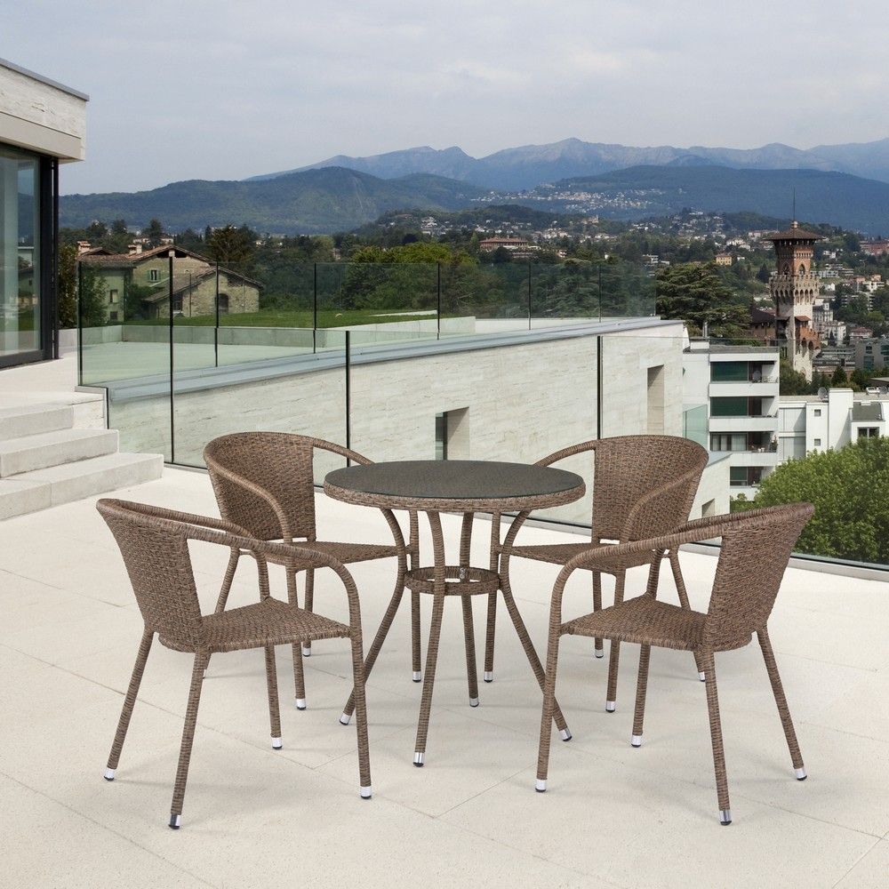 Комплект плетеной мебели T282ANT/Y137C-W56 Light Brown 4Pcs фото 1